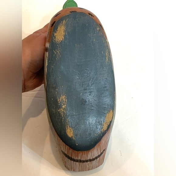 Vintage Hand Carved Painted Duck Decoy Cottage Lake Decor 10” VTG - Picture 7 of 7